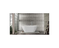 gaomon Luxurious 67-Inch Deep Soaking Acrylic Freestanding Bathtub with Sloped Lumbar Support, Glossy White Finish, Chrome Drain, cUPC Certified, Stai