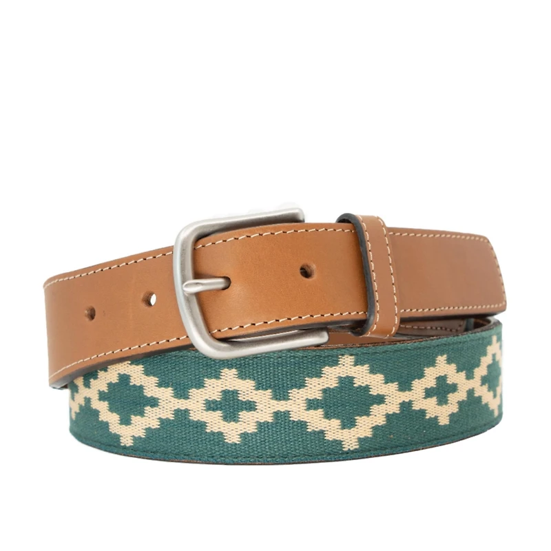 La Matera Men's Bariloche Woven Belt Tan