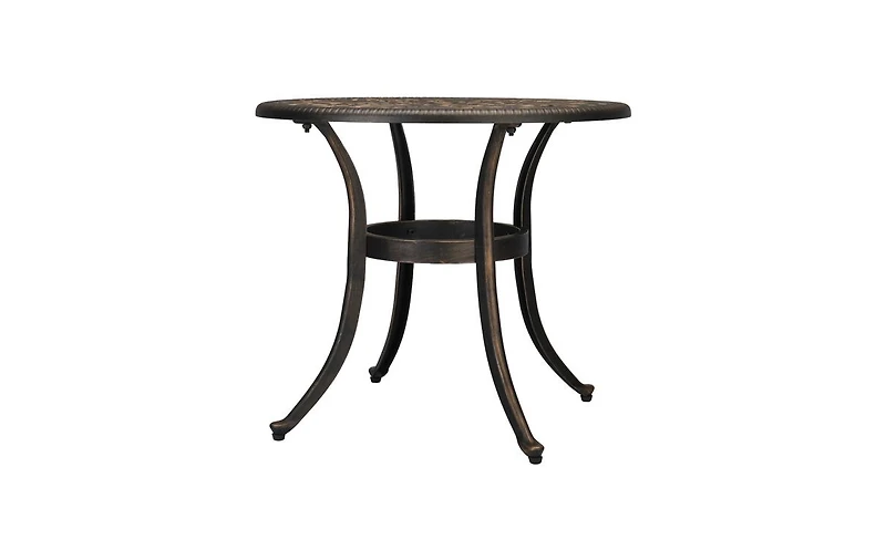 Slickblue 23.6-Inch Phoenix Round Garden Cast Aluminum Table - Bronze