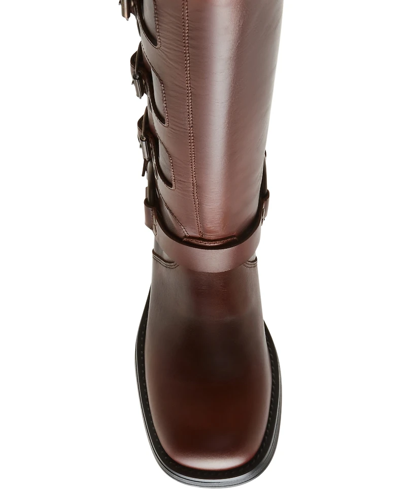 Steve Madden Women's Rocky Knee-High Buckled Moto Boots
