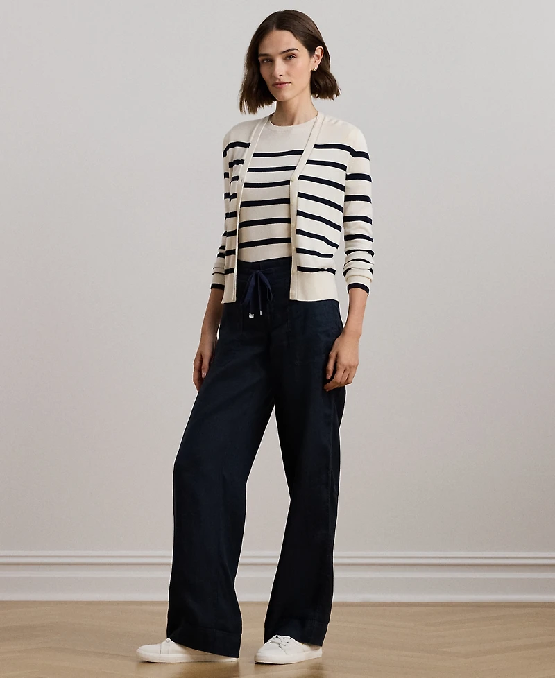 Lauren Ralph Petite 100% Linen Wide-Leg Pants