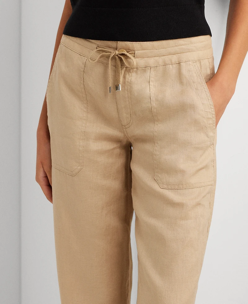 Lauren Ralph Petite 100% Linen Wide-Leg Pants