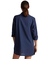Lauren Ralph Lauren Women's Logo Embroidered Shirt Swim Cover-Up