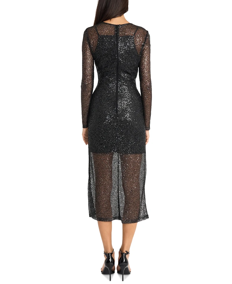 Donna Morgan Women's Sequined Midi Dress