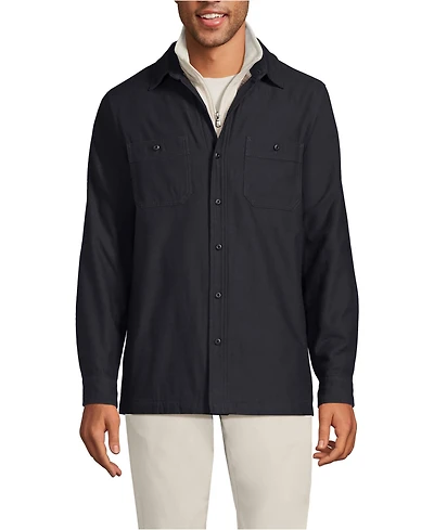 Lands' End Men's Lined Waffle Shirt Jacket