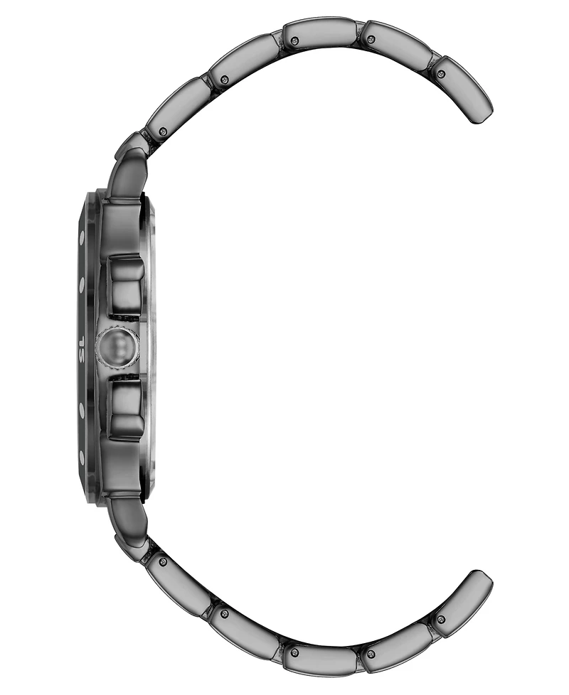 Steve Madden Men's Polished Black Alloy Metal Watch, 45mm