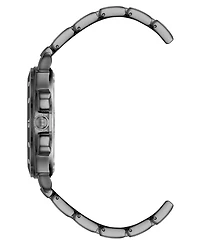 Steve Madden Men's Polished Black Alloy Metal Watch, 45mm