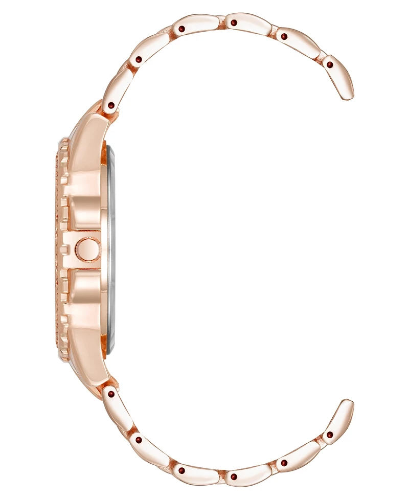 Steve Madden Women's Modern Rose Gold-Tone Alloy Metal Bracelet Watch, 38mm