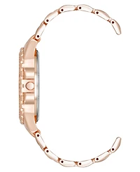 Steve Madden Women's Modern Rose Gold-Tone Alloy Metal Bracelet Watch, 38mm
