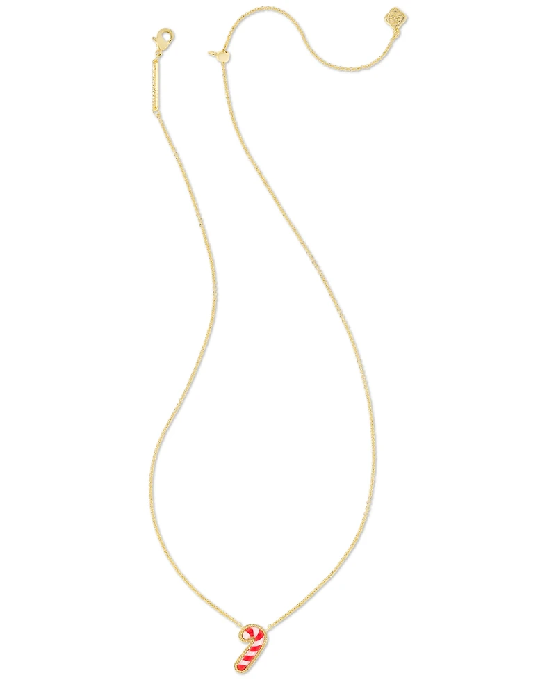 Kendra Scott Gold-Tone Mother of Pearl & Enamel Candy Cane 19" Pendant Necklace
