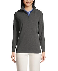 Lands' End Women's Thermacheck 100 Fleece Quarter Zip Pullover Top