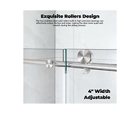 gaomon Shower Door, 44-48" W × 76" H Frameless Sliding Shower Door,Waterproof Glass Shower Door with Stainless Steel Handle and Seal Strip, 5/16"