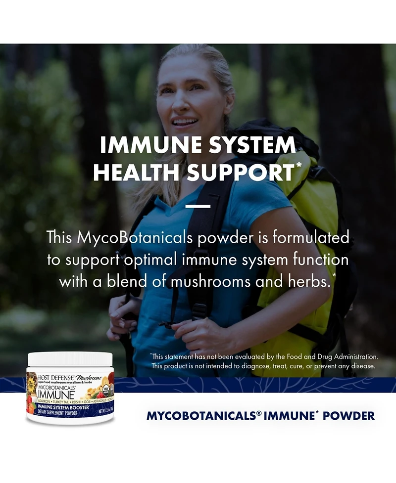 Host Defense MycoBotanicals Immune Powder - Immune System Powder - Immune & Gut Health Support Supplement