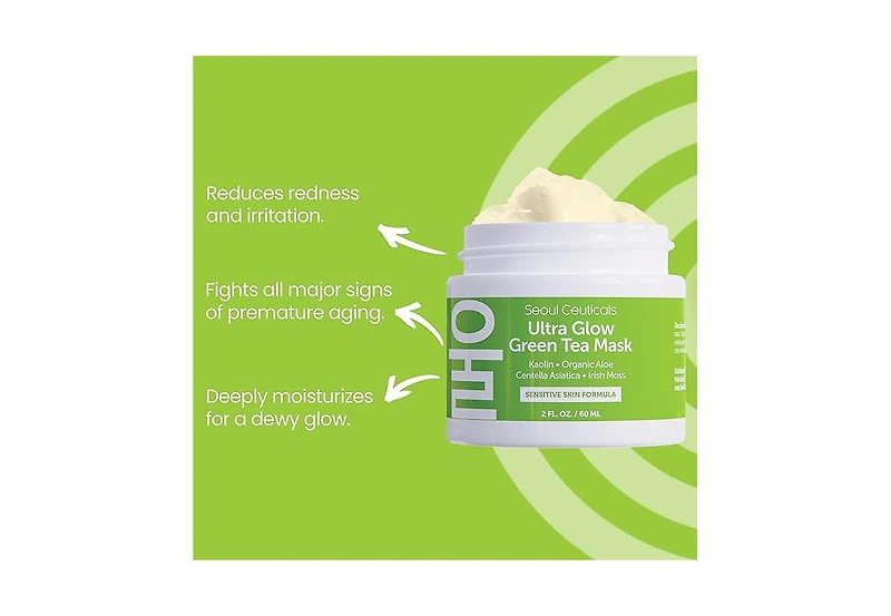 Seoul Ceuticals Korean Skin Care Green Tea Face Mask K Beauty Skincare