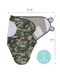The Peanutshell Newborn Swaddles for Baby Boys and Girls, 3 Pack Set, Camo Elephant