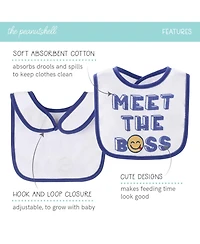 The Peanutshell Oh Boy! Terry Baby Bib 10 Pack Set, Feeding, Teething, Drooling