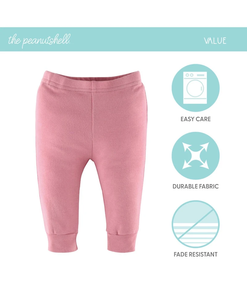 The Peanutshell Baby Girls Pants, 5-Pack, Rainbow Safari