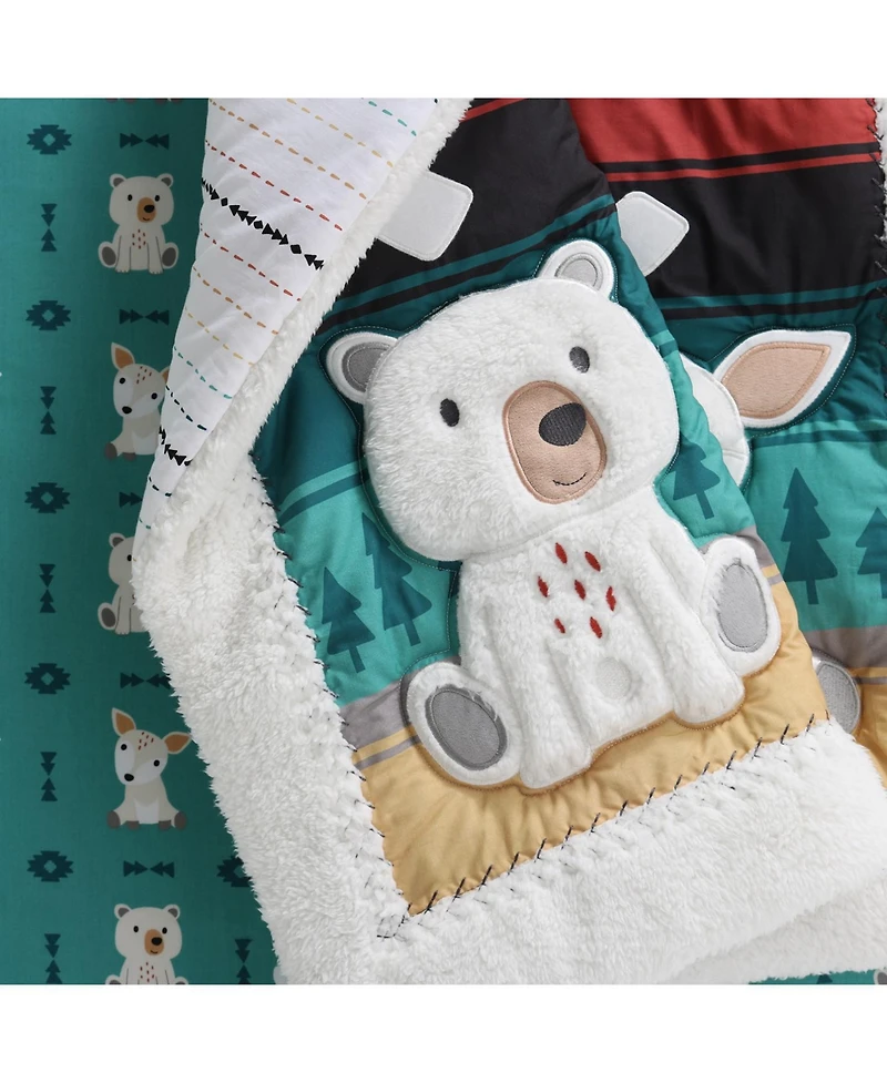 The Peanutshell Western Woods Cotton Crib Bedding Set for Baby Boys, 4 Pieces
