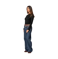 Edikted Womens Stacie Asymmetric Long Sleeve Top