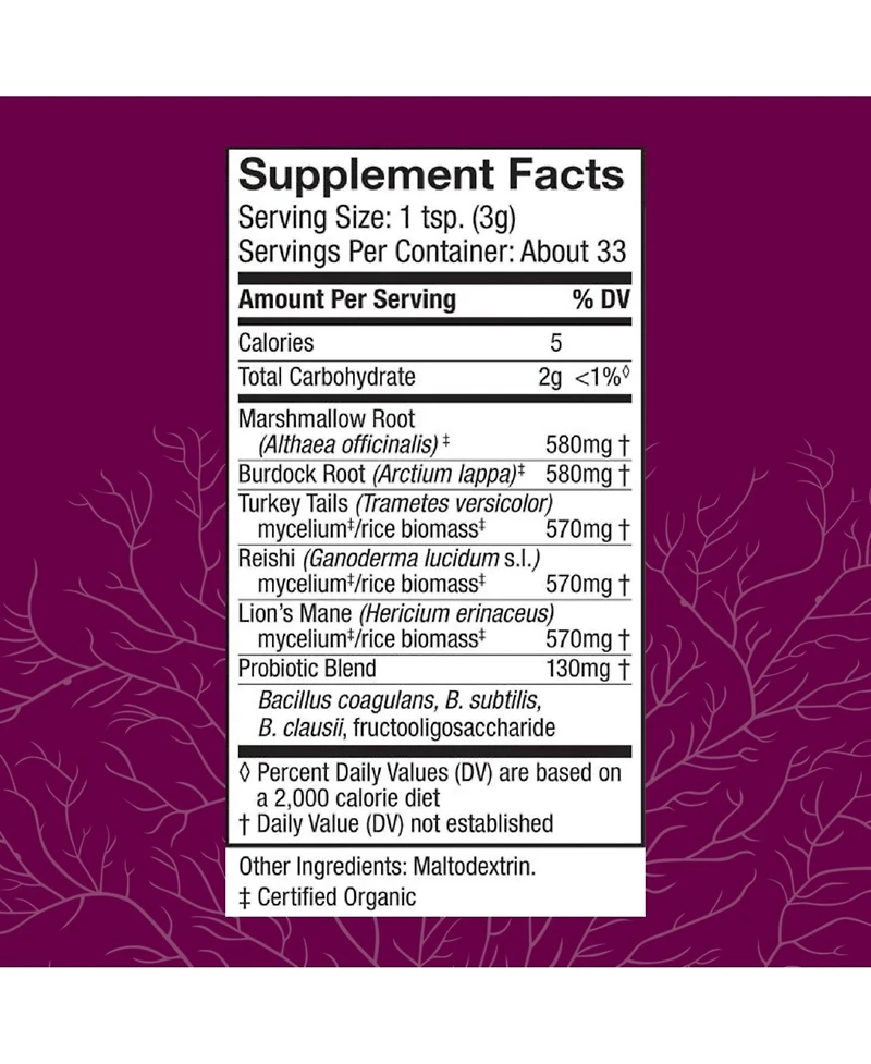 Host Defense MycoBotanicals Microbiome Powder - Digestive & Immune Health Support Supplement
