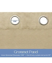 Brushed Serengeti Stria 100% Blackout Grommet Pair (2 panels