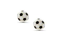 Lily Nily Girls 3D Black and White Soccer Ball Stud Earrings