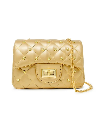 Tiny Treats + Zomi Gems Girls Classic Quilted Stud Handbag, Gold
