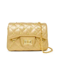 Tiny Treats + Zomi Gems Girls Classic Quilted Stud Handbag, Gold