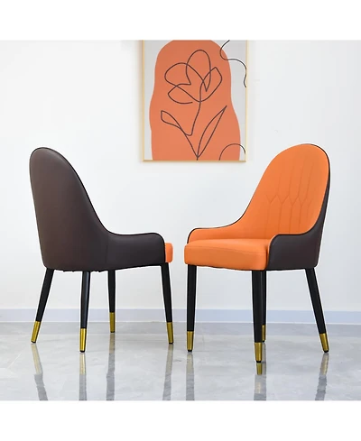 Streamdale Pu Sponge Dining Chairs, Set of 2