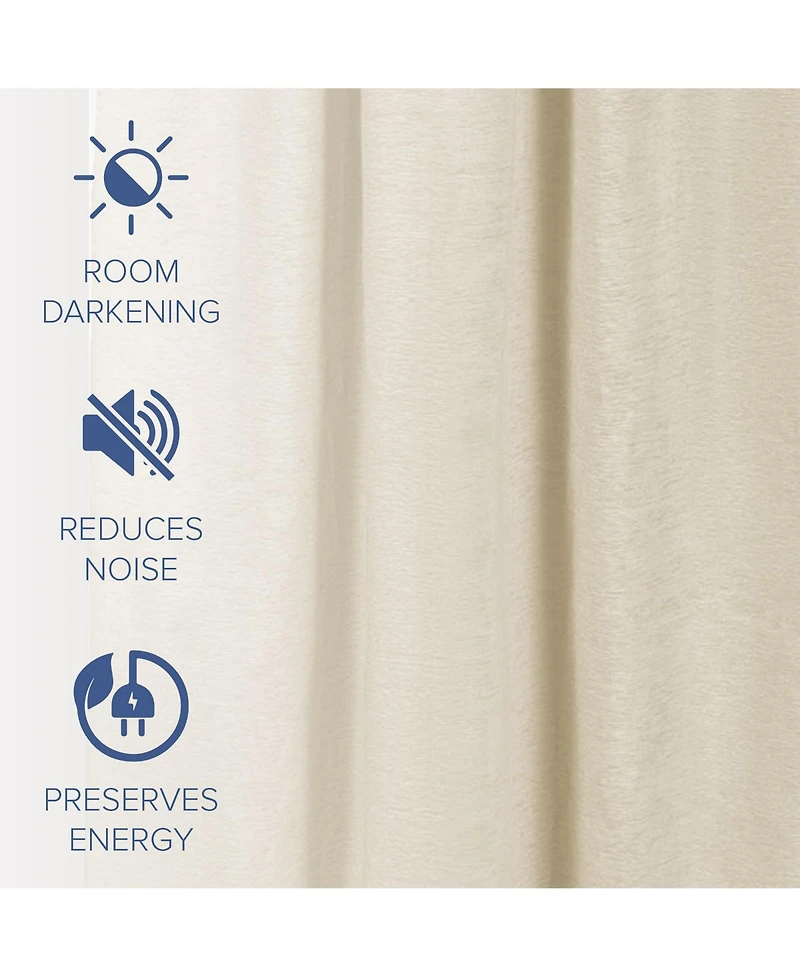 Chenille Solid Room Darkening Back Tab Curtain Panel