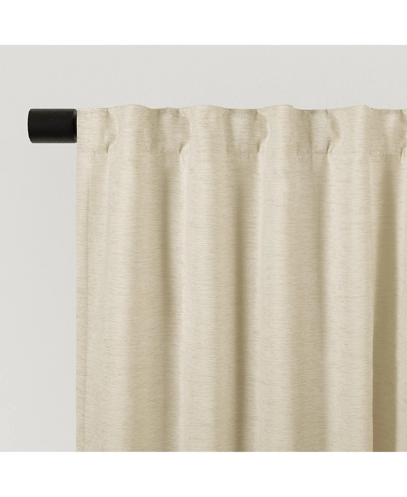 Chenille Solid Room Darkening Back Tab Curtain Panel