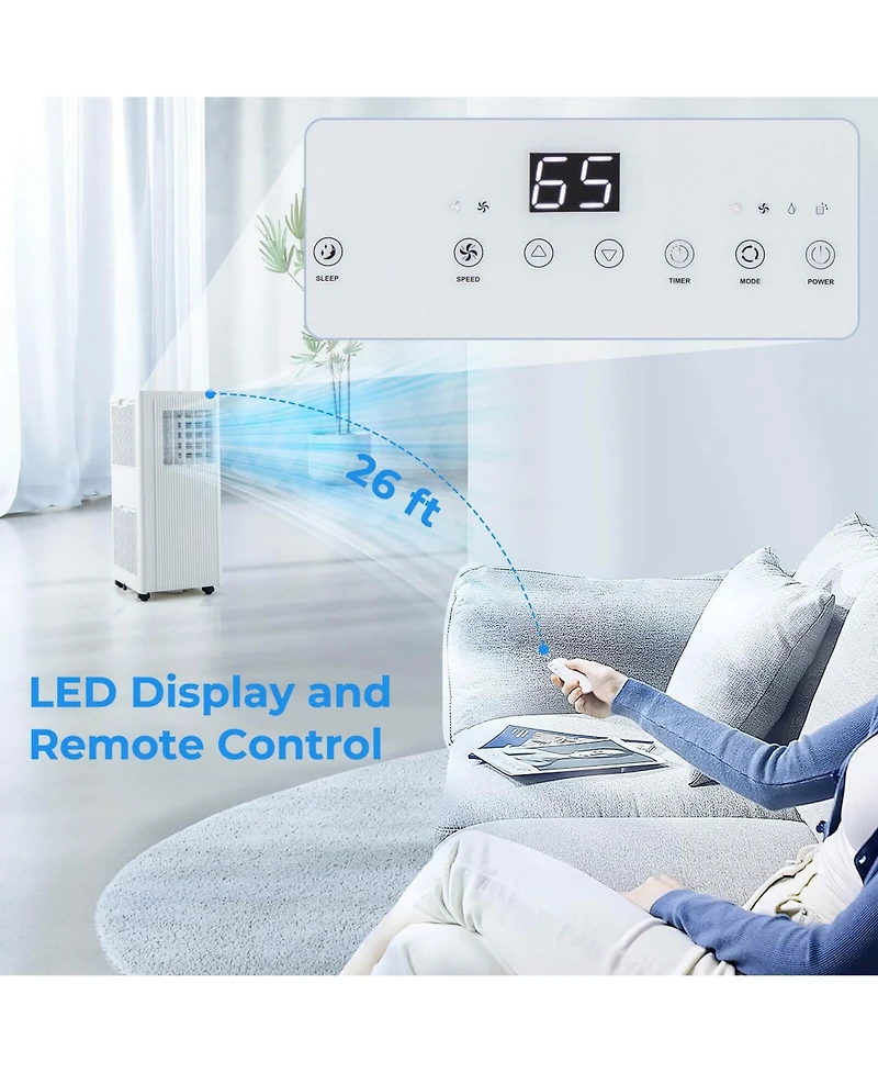 7100 Btu (10000 Btu Ashrae) Portable Air Conditioner 3-in-1 10000 Btu Ac Unit with Dehumidifier & Cool &Fan