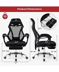 Costway Ergonomic Mesh Office Chair with Footrest Height-Adjustable & Tilting Backrest
