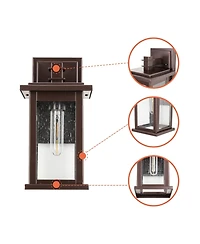 Flynama 1 Set Oil Rubbed Bronze not Motion Sensing Outdoor Hardwired Wall Lantern Sconce with No Bulbs Included