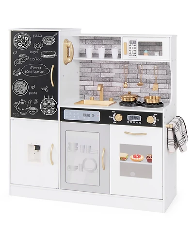 Hongge Pretend Play Kitchen with Utensils for Kids Aged 3+