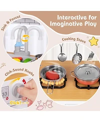 Hongge Toddler Pretend Play Kitchen Toy with Stove for 3+ Boys and Girls