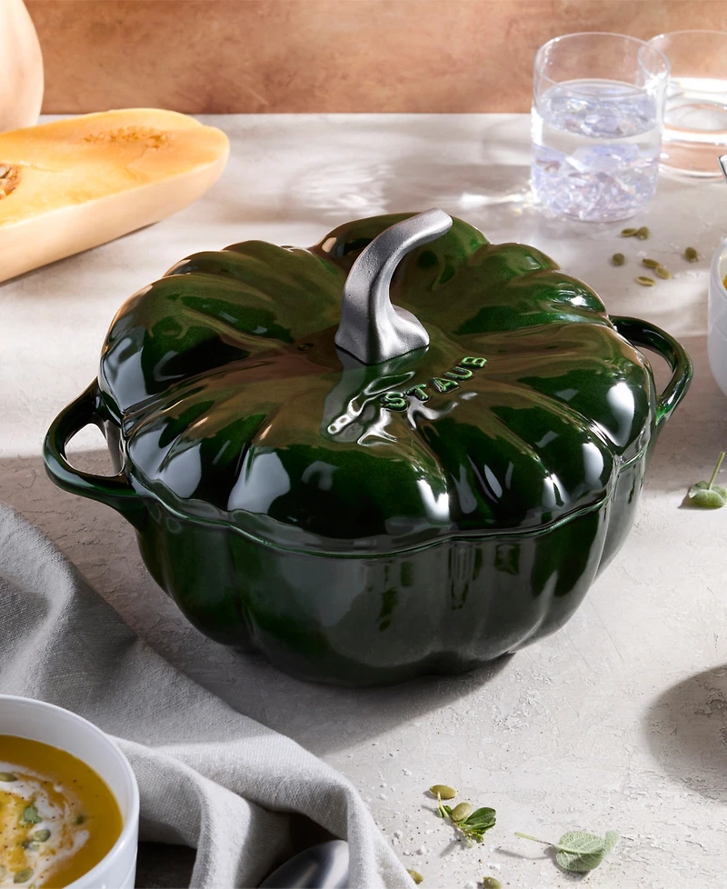 Staub Enameled Cast Iron 3.5 Qt. Basil Pumpkin Cocotte