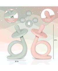 Sperric Baby Girls Teething Toys, 100% Food-Grade Silicone Teethers 0-6 Months Teether Toys 0-6 Months Bpa Free Chew Toys for Sucking Needs Teething T