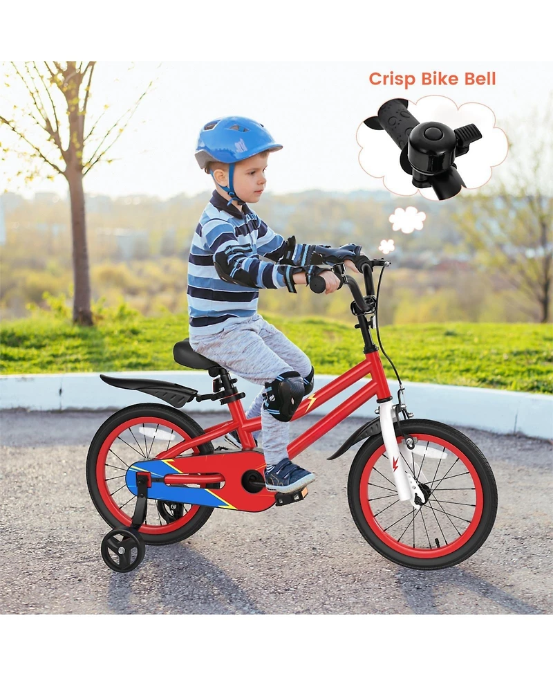 Hongge 16 Inch Kids Bike with Removable Training Wheels for 4-7 Years Old