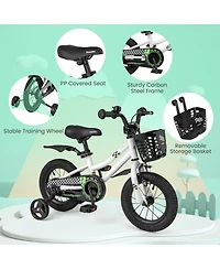 Hongge 12 Inch Kids Bike Children Bicycle with Training Wheels for 3-4 Years Old