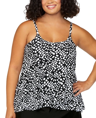 Island Escape Plus Size Cape Town Printed Tankini, Exclusively at Macy's
