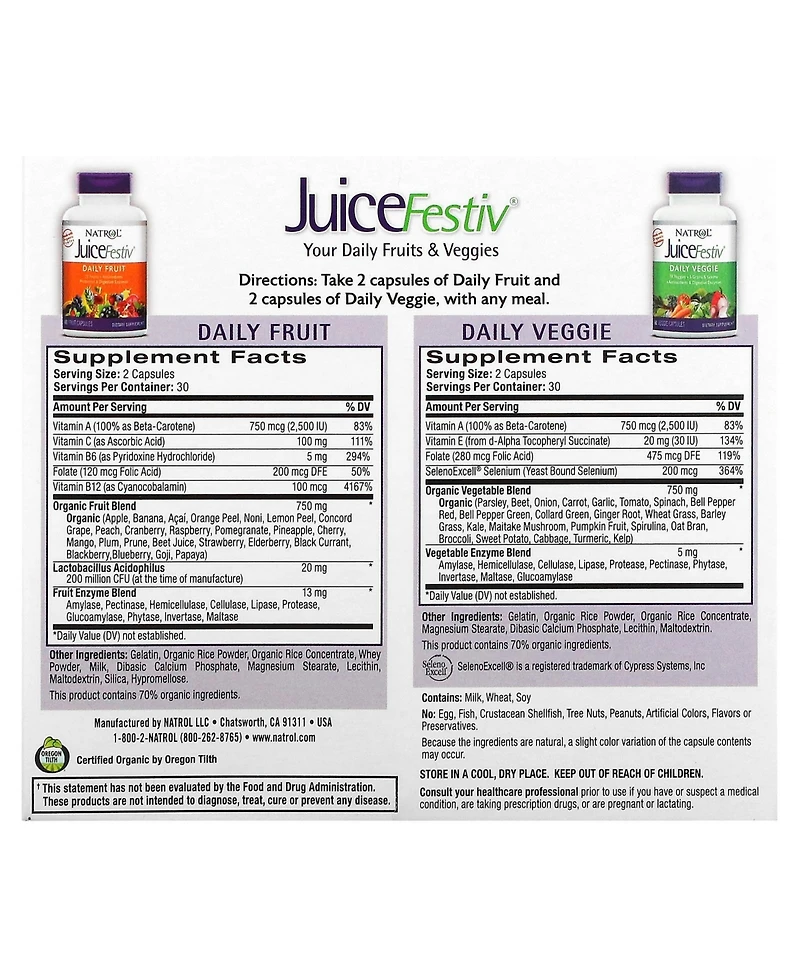 Natrol JuiceFestiv 2 Bottles