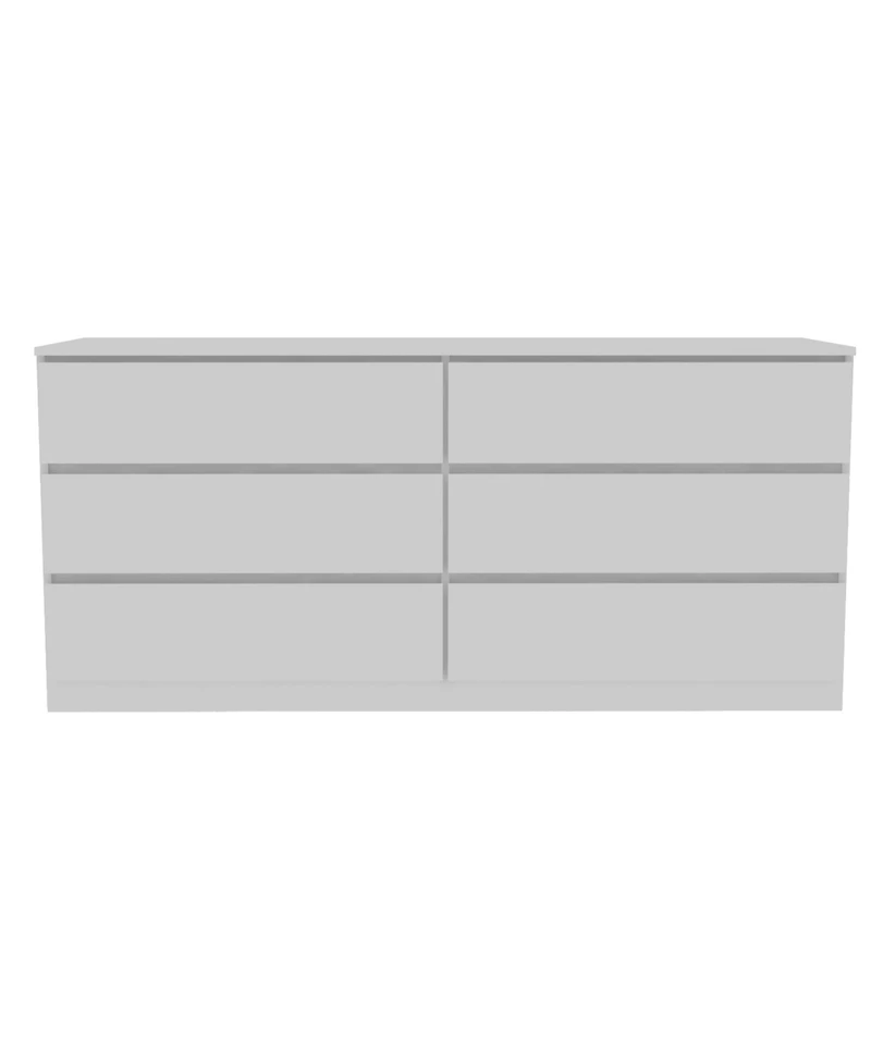 Cocora 6 Drawer Double Dresser, Superior Top, White