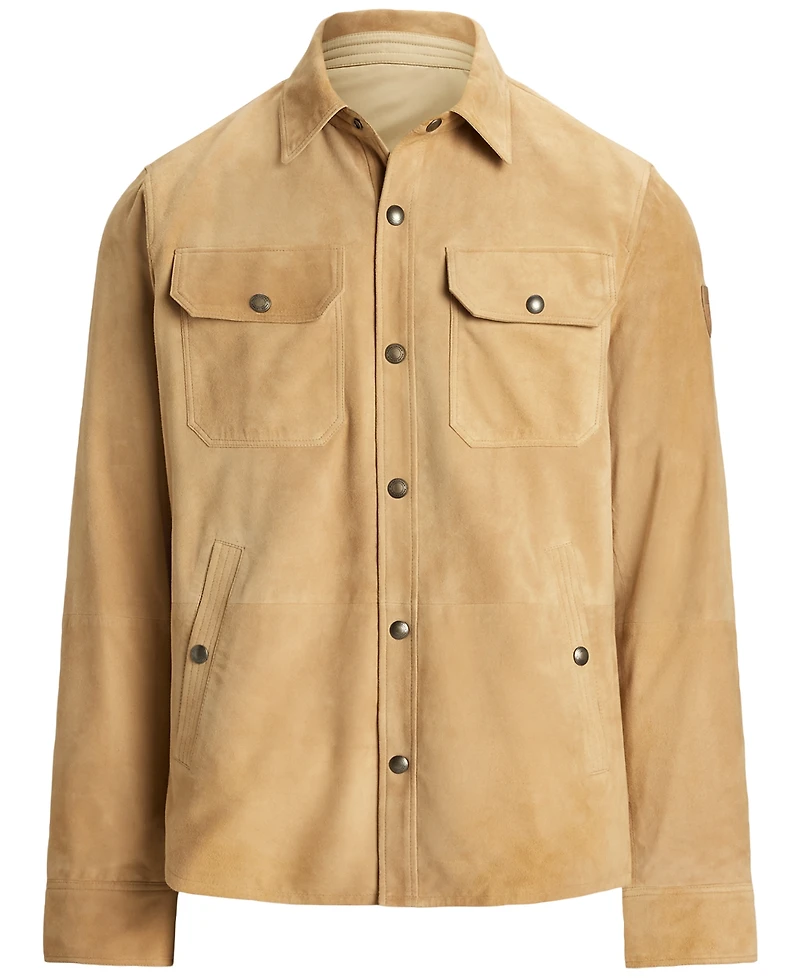 Polo Ralph Lauren Men's Reversible Suede-Taffeta Shirt Jacket