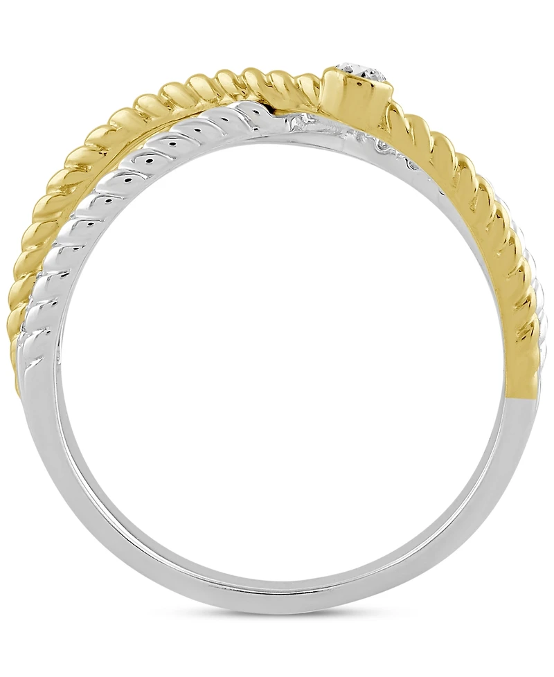 Diamond Crossover Openwork Statement Ring (1/3 ct. t.w.) in 10k Two-Tone Gold