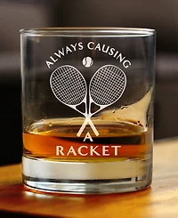 Bevvee Causing a Racket Whiskey Rocks Glass