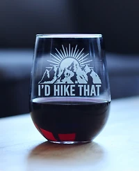 Bevvee I'd Hike That Stemless Wine Glass