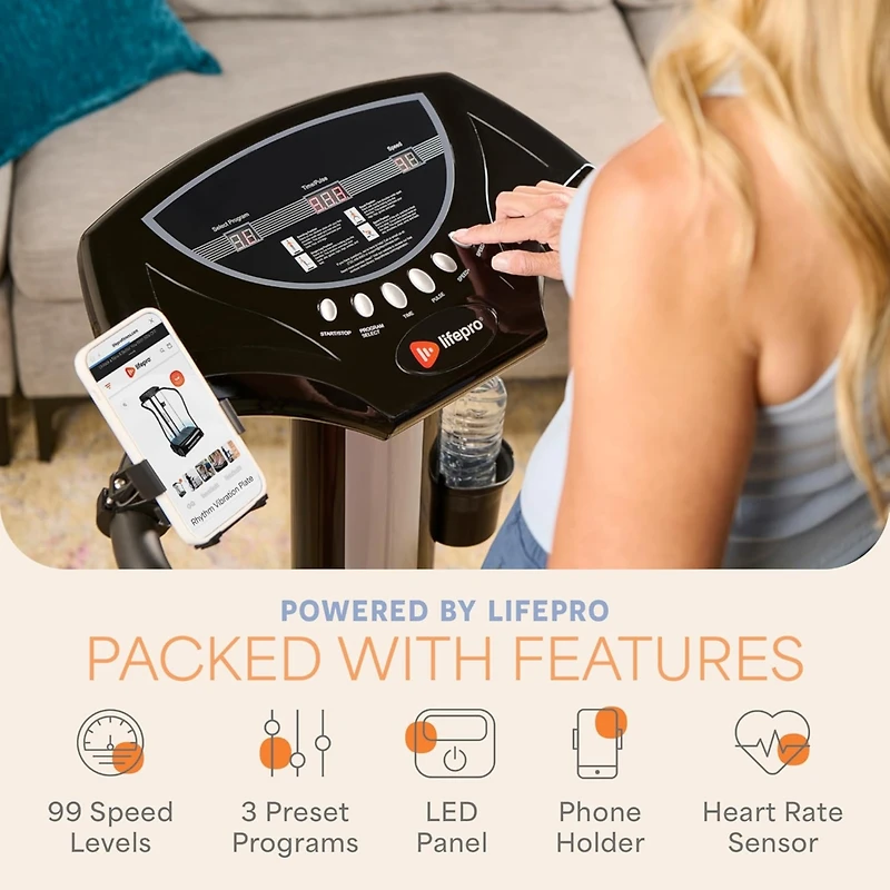 LifePro Vibration Plate with Handles – Exercise Machine for Balance, Lymphatic Drainage & More