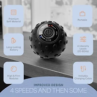LifePro 4-Speed Vibrating Peanut Massage Ball | Lacrosse Ball & Foam Roller for Recovery & Therapy