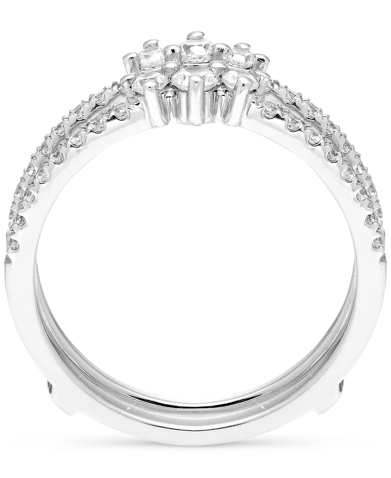 Diamond Double Row Enhancer Guard Ring (1/2 ct. t.w.) in 14k White Gold